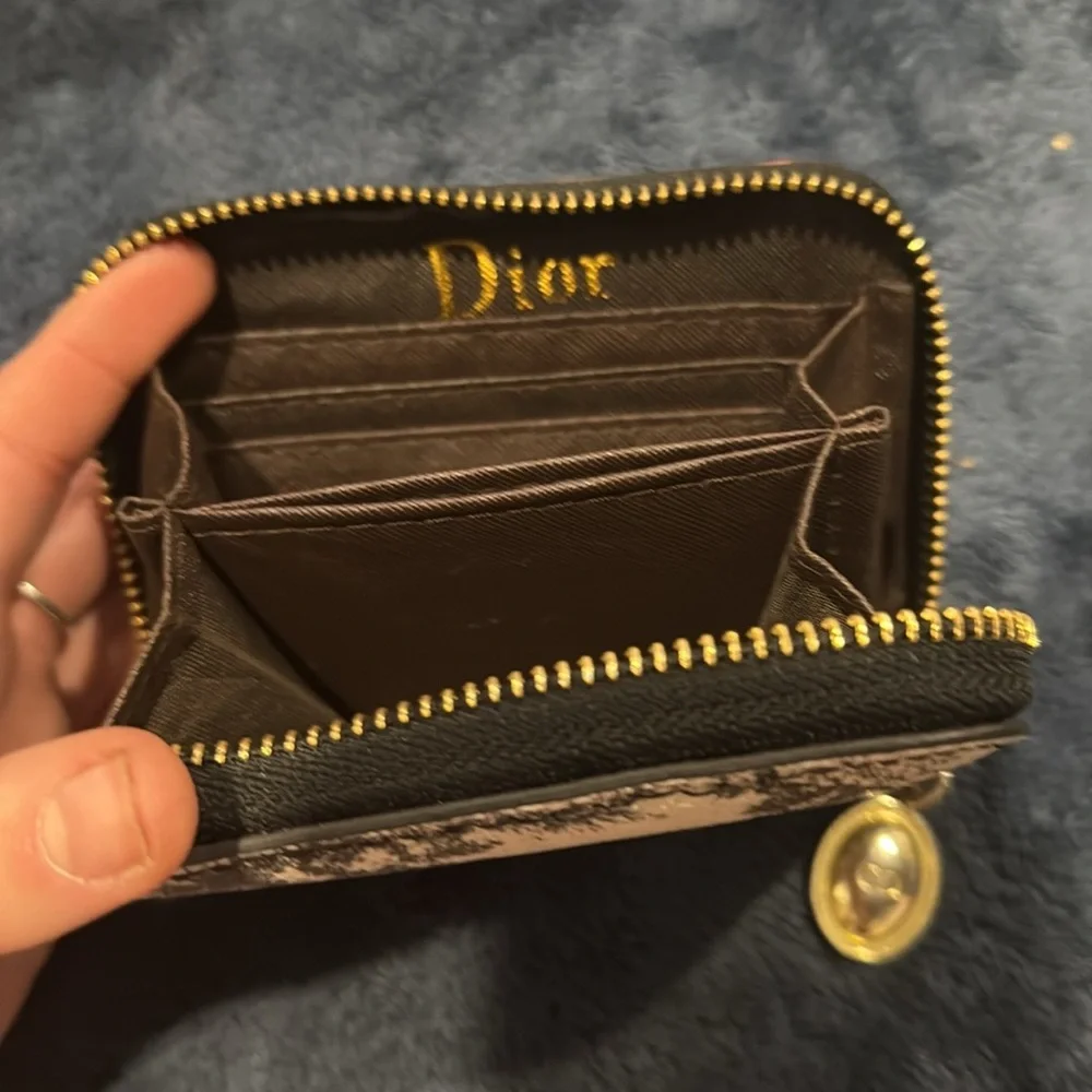 Dior Travel Detachable Card Holder Toile de Jouy Technical Fabric w gold accents